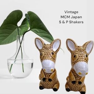 Vintage MCM Japan Rope Donkey Salt & Pepper Shakers